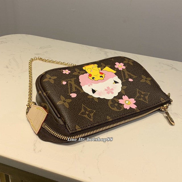 路易威登LV零錢包 M58009 皮卡丘 Mini Pochette Accessoires手袋 LV老花鏈條零錢包 xxlv2208